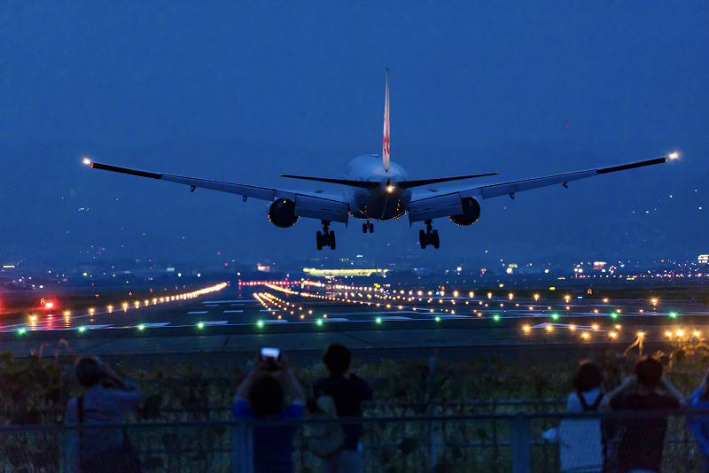 Airplane at night